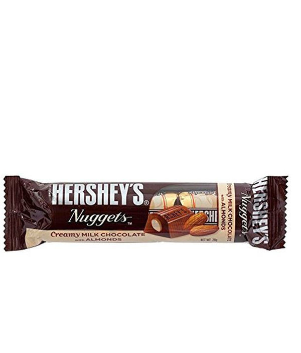 Buy Hersheys nuggets creamy milk chocolate with almonds online in india. Buy all types of imported chocolates, imported chocolate, imported candy, imported candies, foreign chocolate, foreign chocolates, foreign snacks, foreign biscuites, foreign cookies, international chocolates, international snacks, imported cooikes, imported biscuits, imported cold drinks, imported drinks, dry fruits, dates, honey, spread, imported chips, imported wafers, imported marshmallows near you on https://www.chocoliz.com/ 