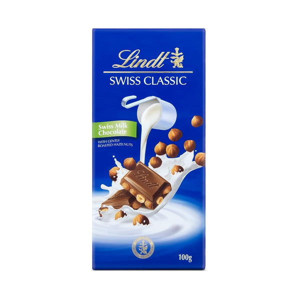 Lindt Swiss Classic Milk Chocolate with Roasted Hazelnuts 100Gm(Imported Swiss Chocolates)