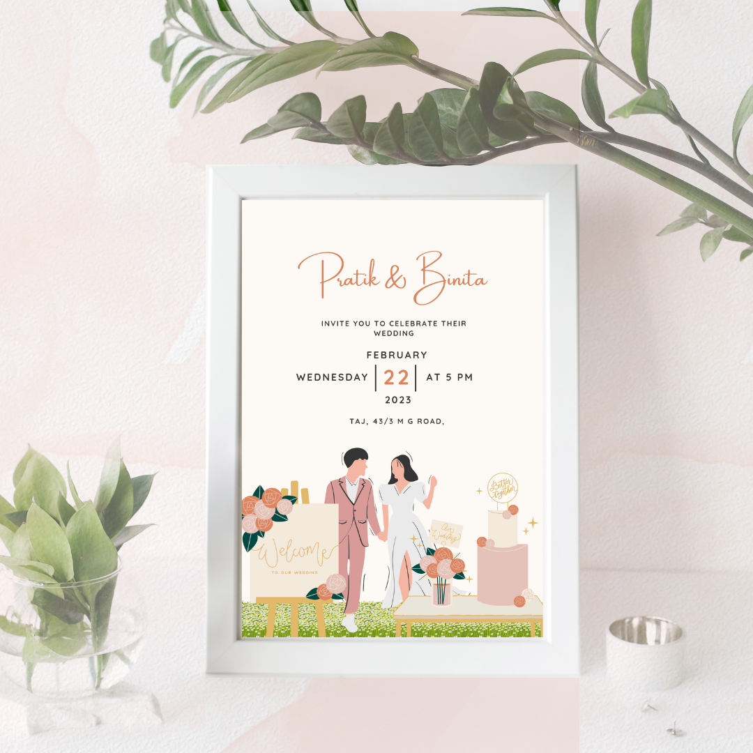 Wedding invitation frame - perfect gift for wedding or anniversary