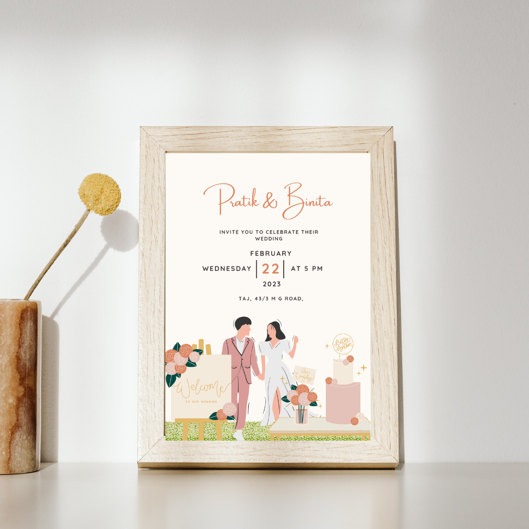 Wedding invitation frame - perfect gift for wedding or anniversary