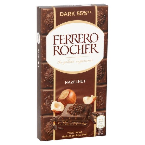 Ferrero Rocher Hazelnut 55% Dark Chocolate 90g (Imported)