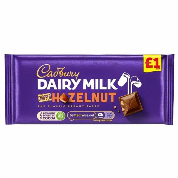 Cadbury Dairy Milk Chopped Hazelnut 95Gm (Imported)